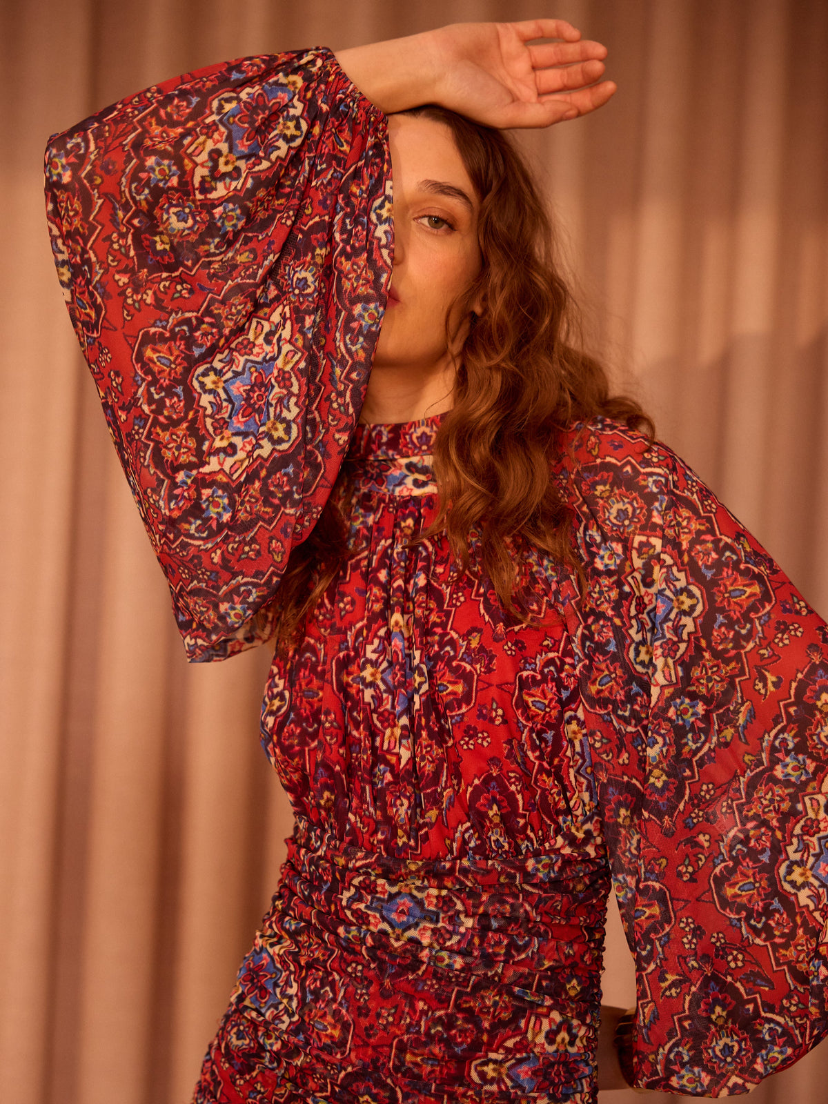 MISTRAL PRINT - Vestido halter tejido tul estampado boho