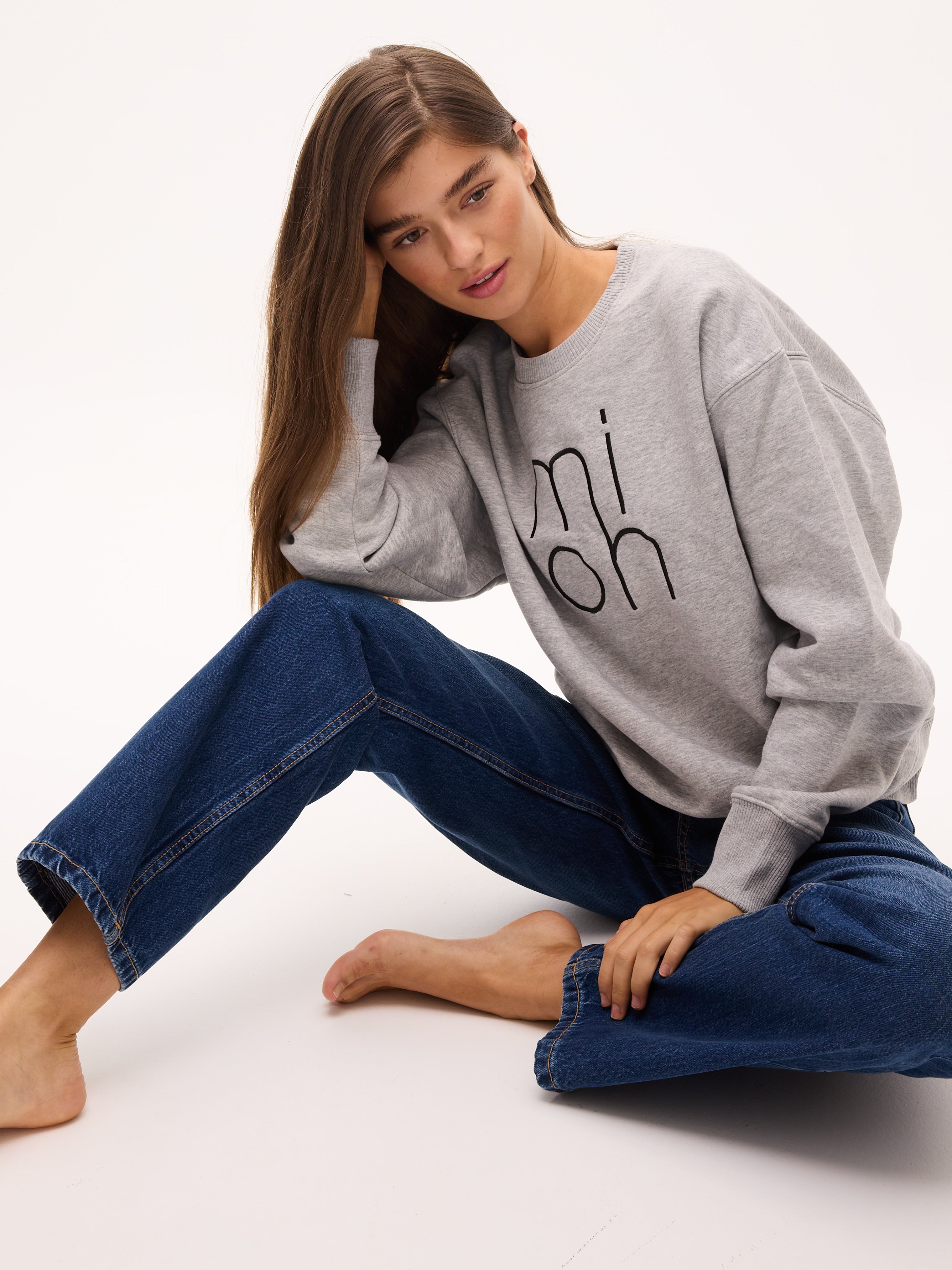 ONLY GREY - Sudadera bordada algodón orgánico