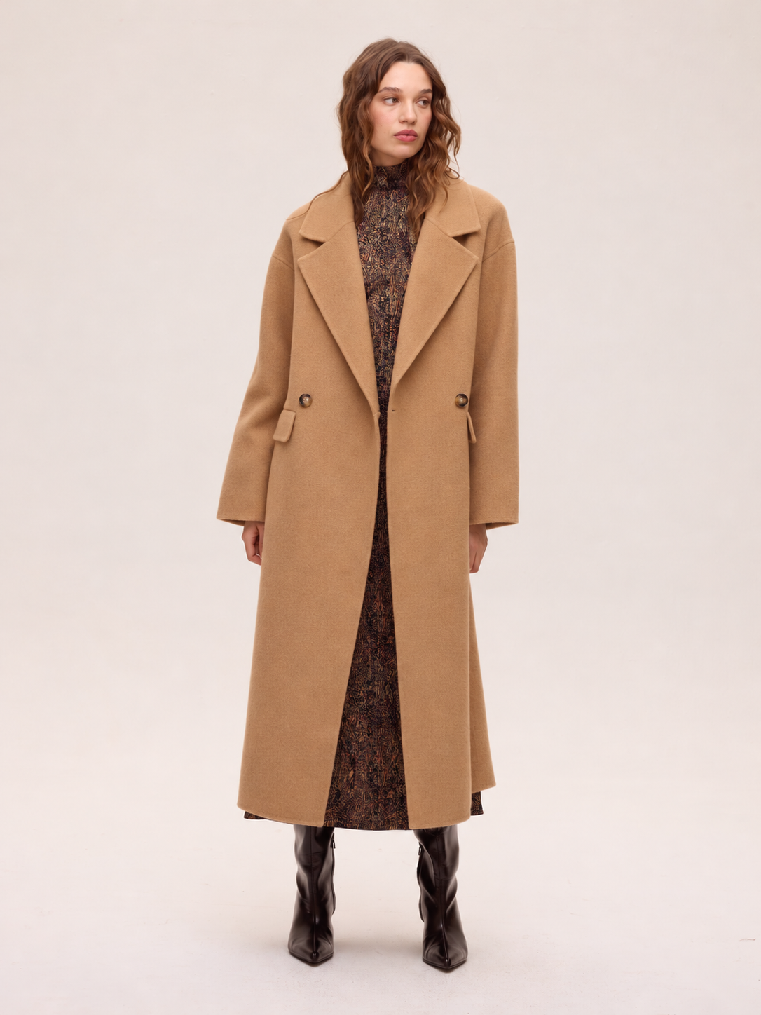 METRO CAMEL - Camel wool tailored long coat