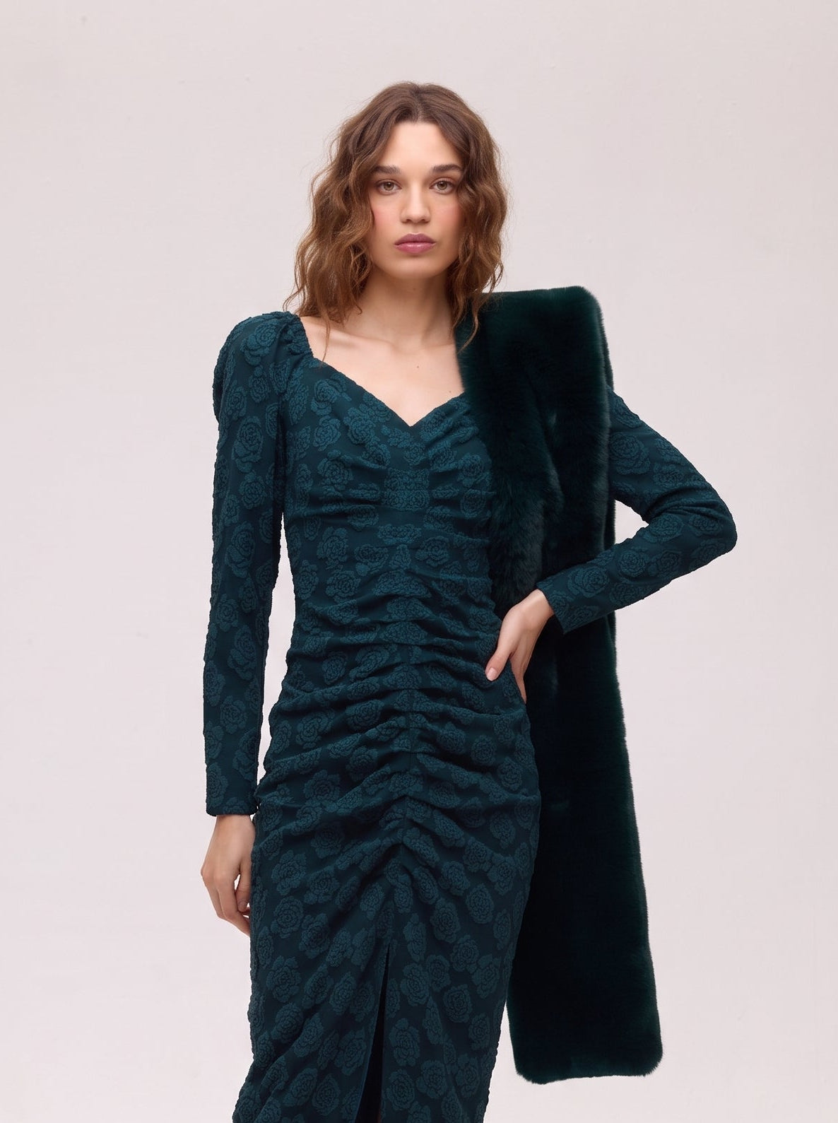 CROWD GREEN - Estola faux fur verde