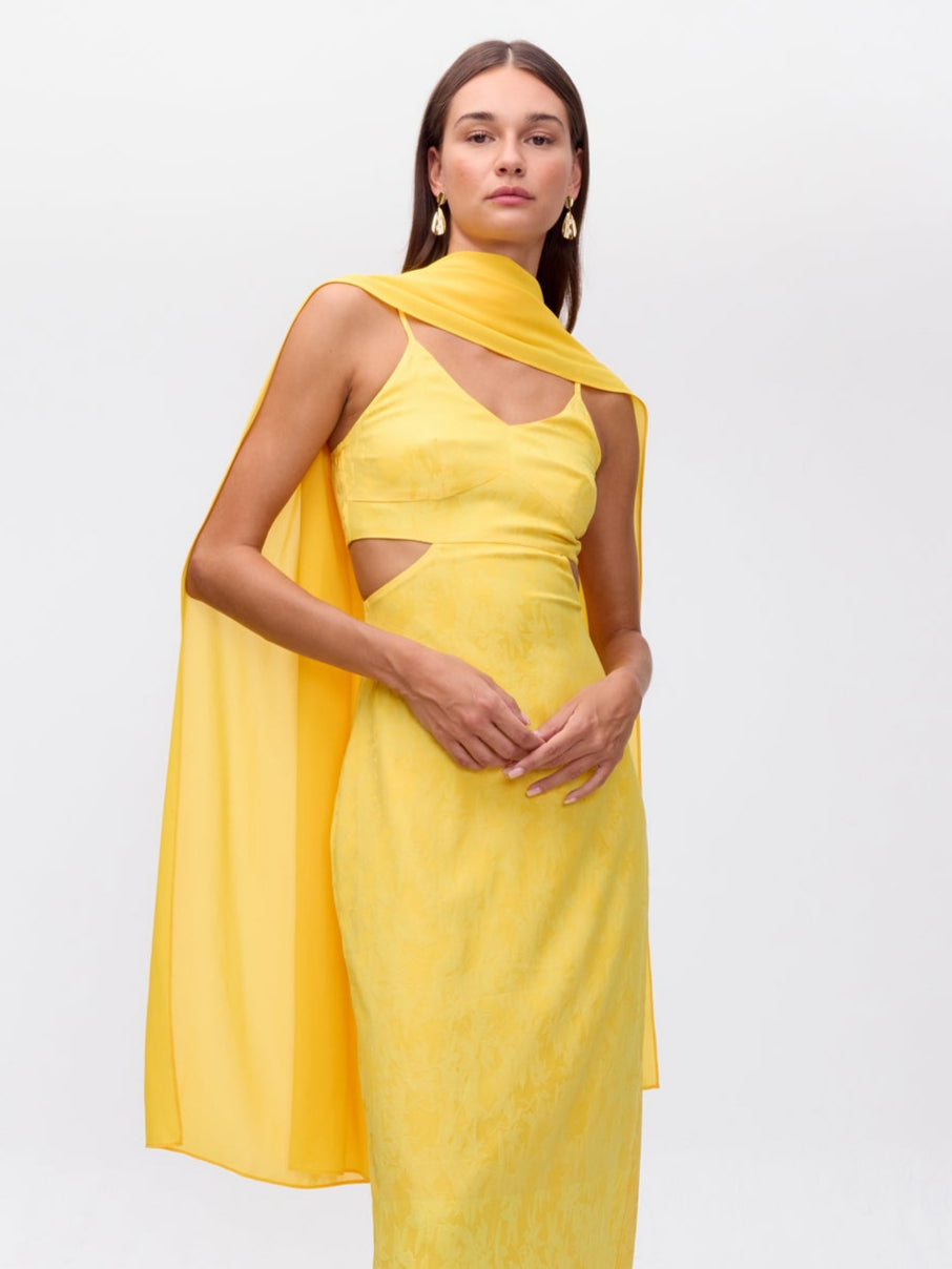 MIOH | CAPE YELLOW - Capa fular amarilla para invitada de boda