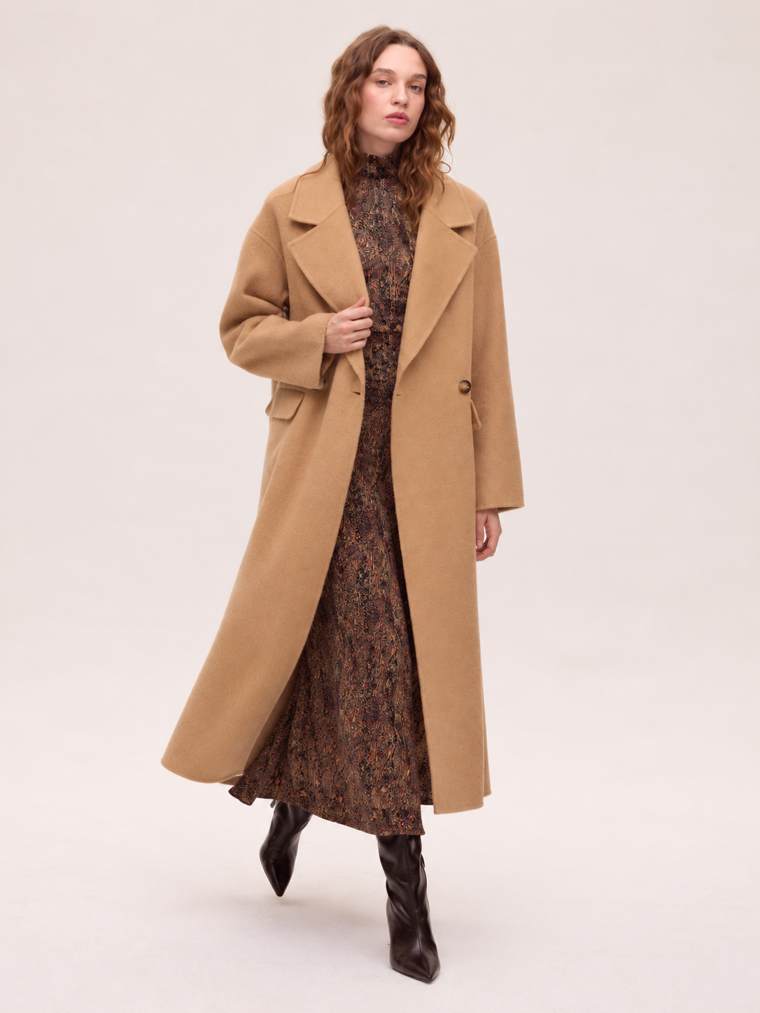 METRO CAMEL - Camel wool tailored long coat