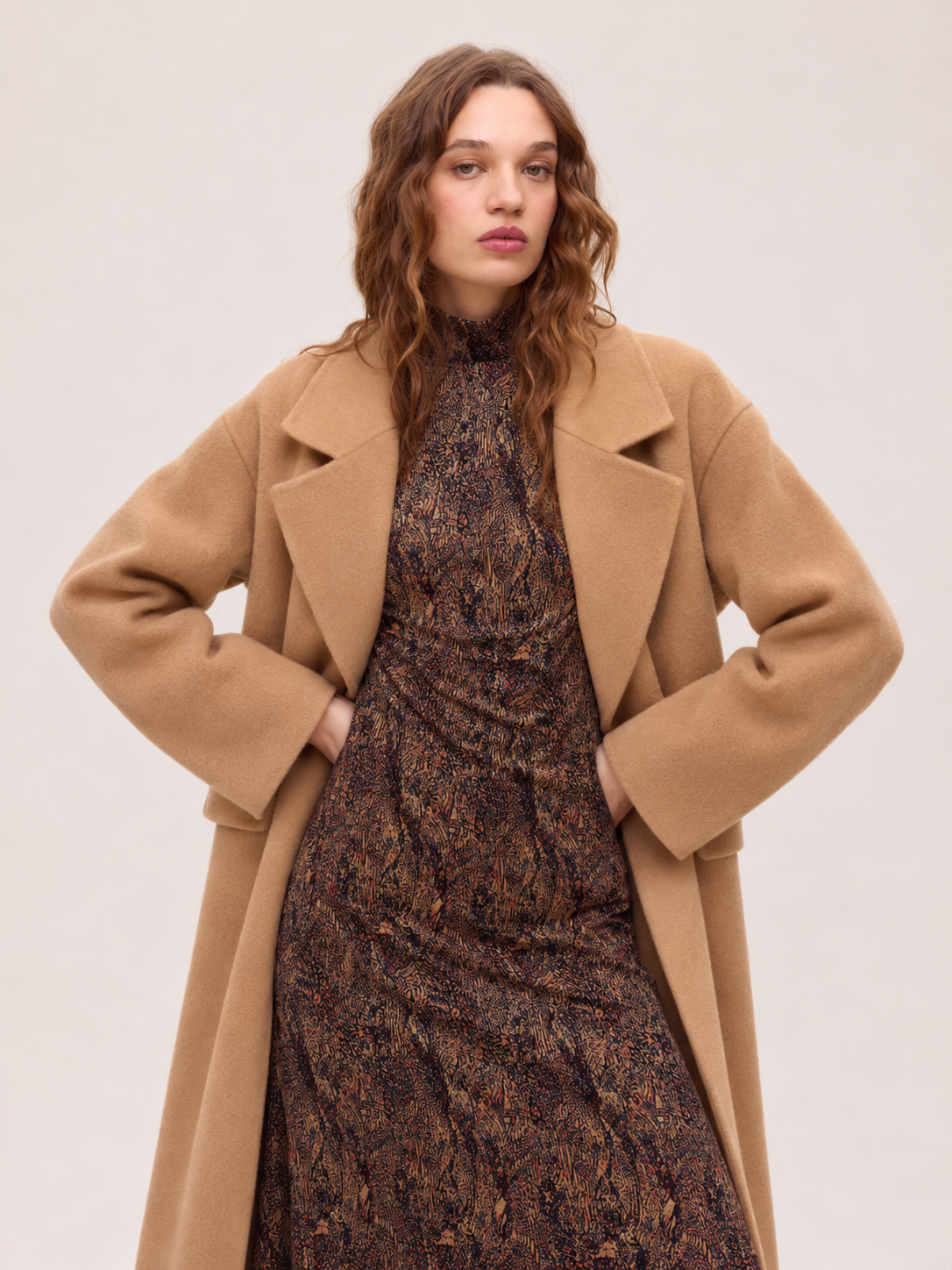 METRO CAMEL - Camel wool tailored long coat
