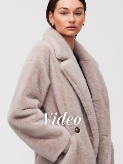 mioh | METRO PEARL - Abrigo largo sastrero faux fur gris