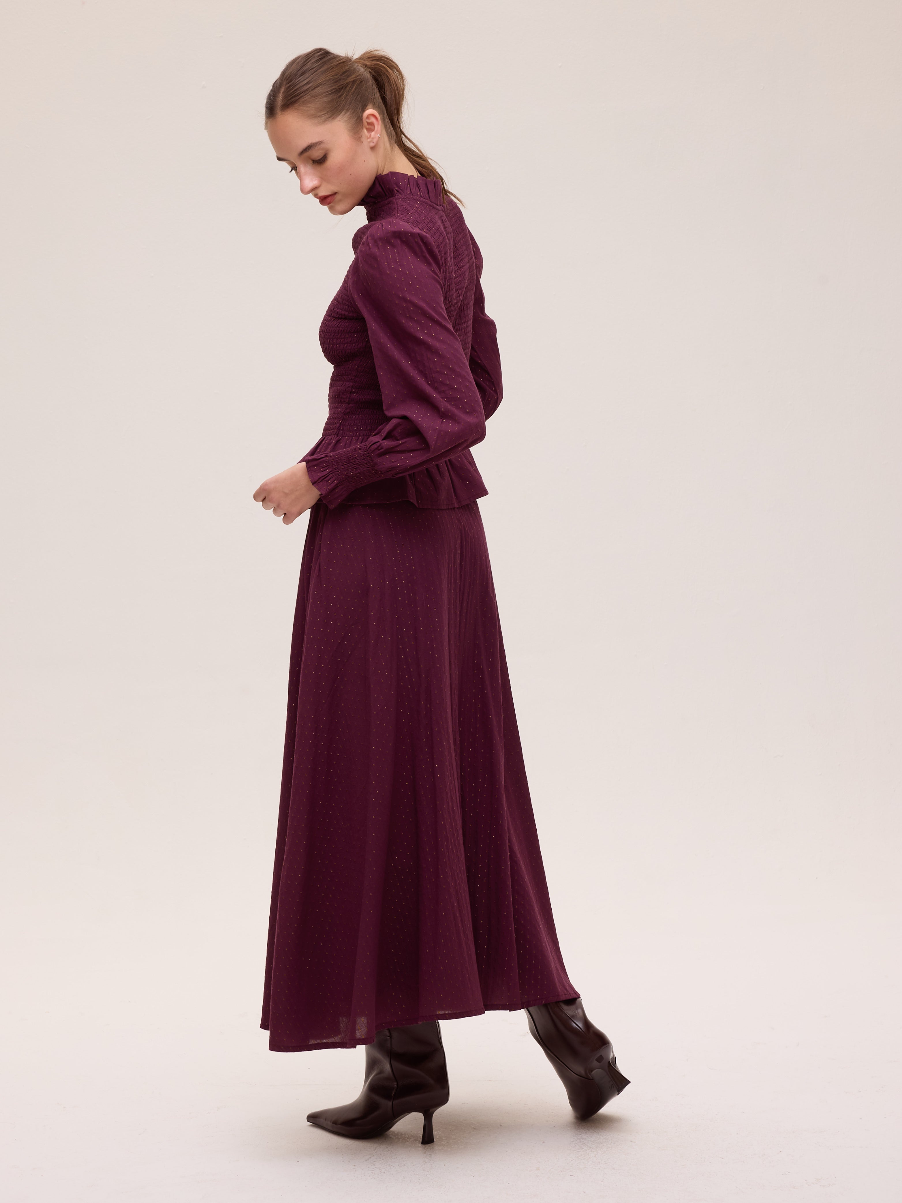 TEMPEST LUREX SKIRT - Falda tejido Lurex, combínala con el resto de la colección FW26 de MIOH y crea tu look de invitada perfecta