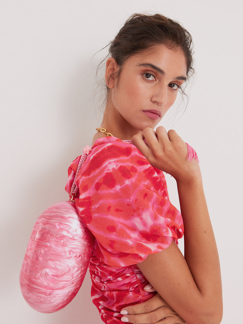 mioh | FONDA - Falda midi estampada para invitada de boda, fiesta y evento