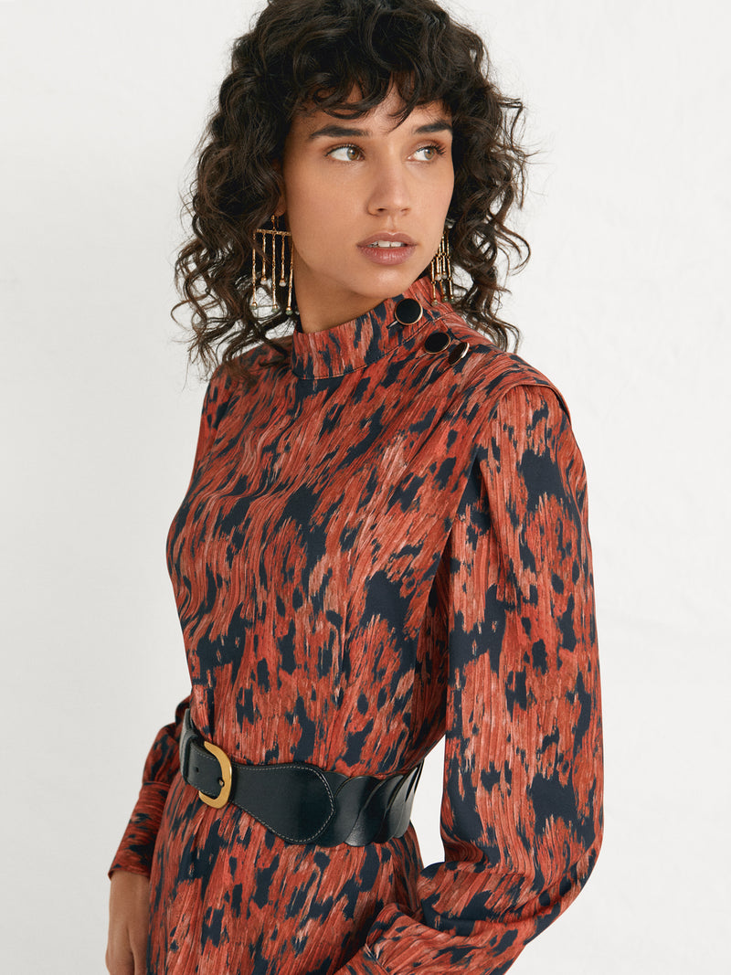 mioh | CAMPBELL - Vestido midi de invitada de boda, fiesta y eventos