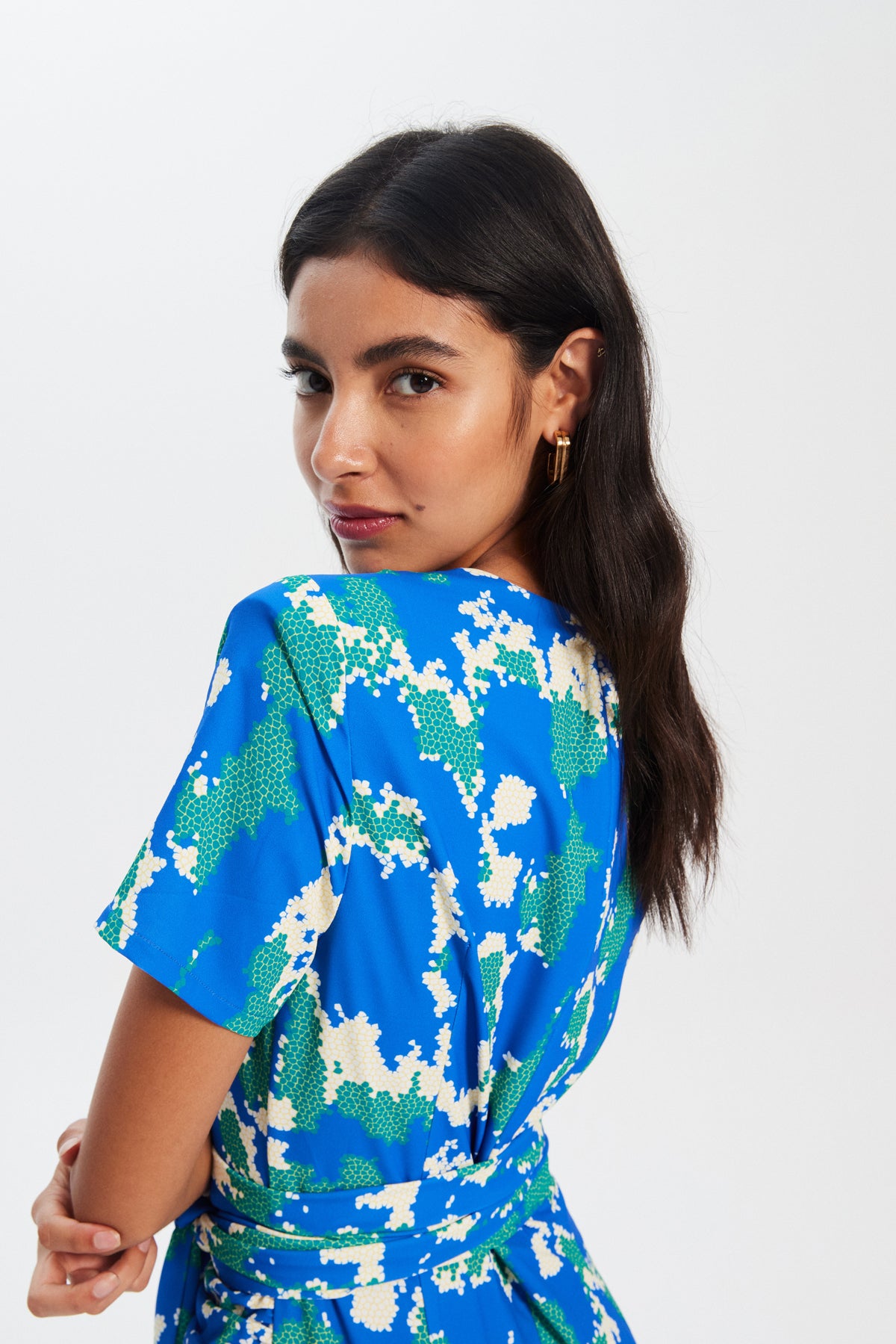 MARTINA FRESH - Short printed short-sleeved dress