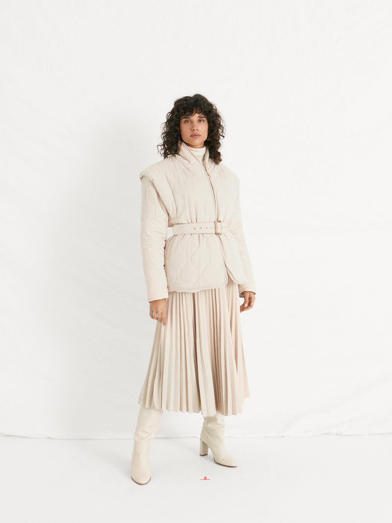 mioh | SCHIFFER - Falda plisada midi beige - Street Style 2021-22